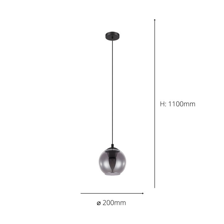 Eglo Ariscani pendant light smoked glass (British brand)