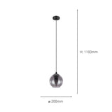 Eglo Ariscani pendant light smoked glass (British brand)