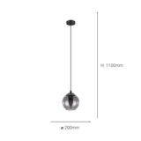 Eglo Ariscani pendant light smoked glass (British brand)