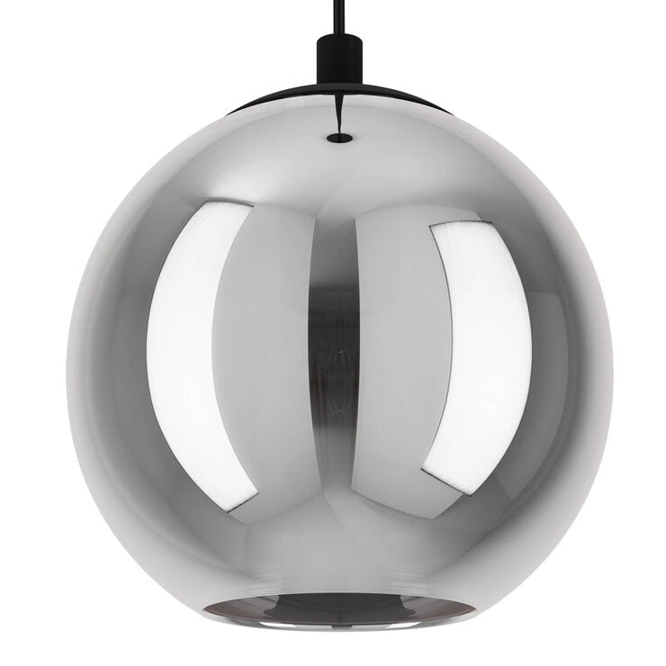 Eglo Ariscani smoked glass pendant light black steel - British product