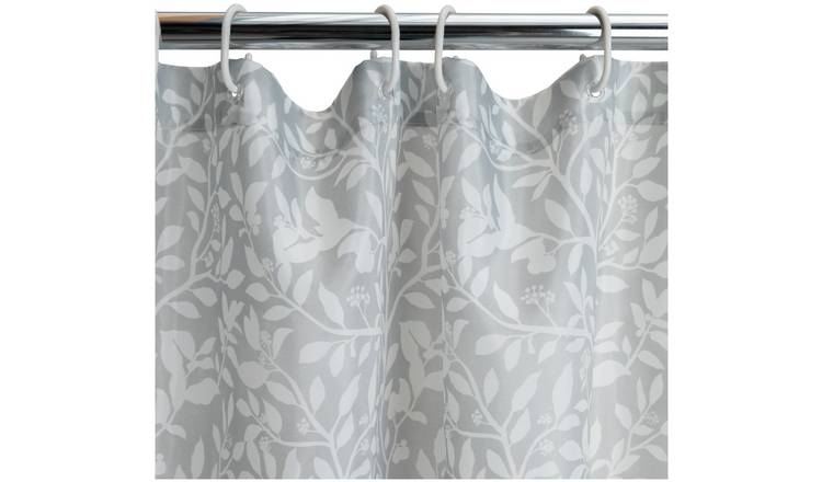 Argos Home floral shower curtain grey 180x180cm - British product