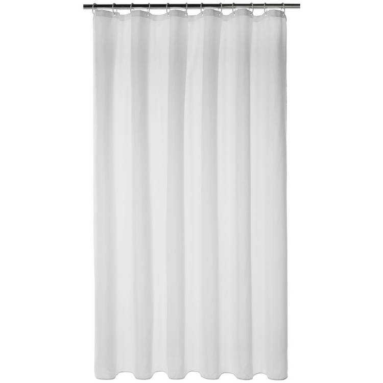 Argos Home anti-bacterial white botanical shower curtain 180x180cm, imported from the UK