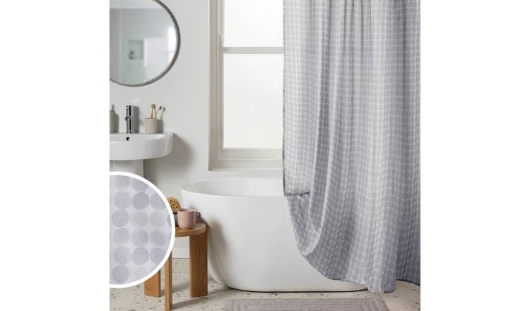 Argos Home grey shower curtain 180cm - British product