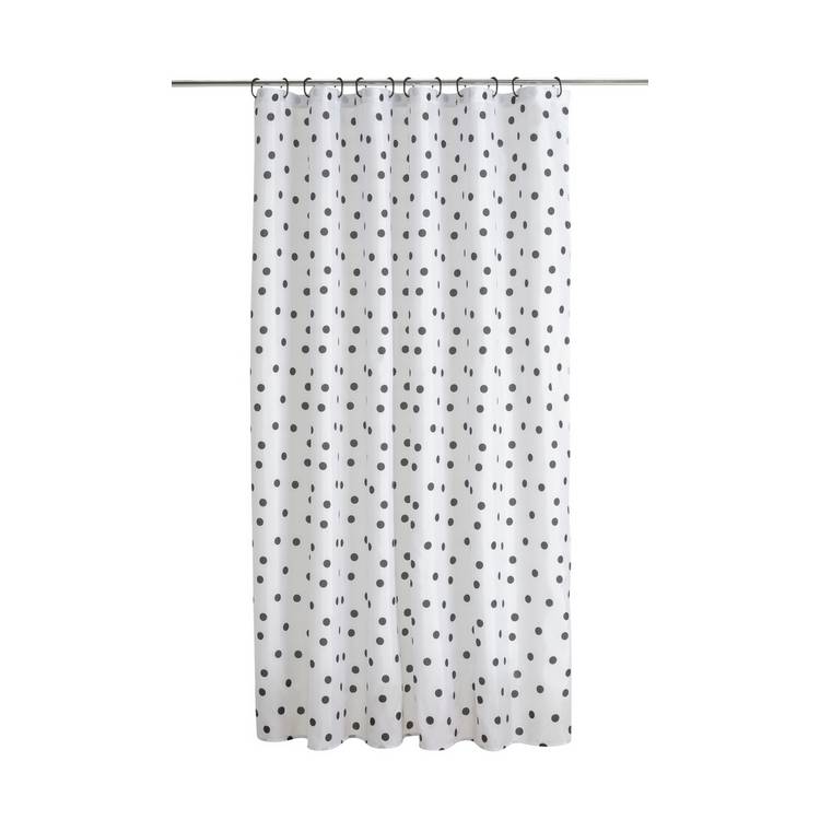 Argos Home monochrome spot shower curtain 180x180cm, imported from the UK