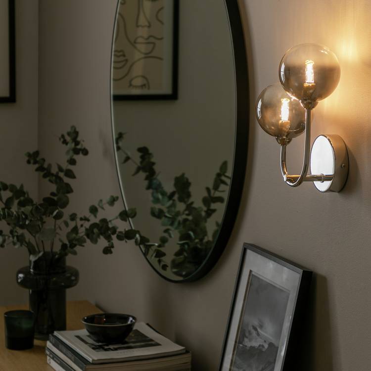 Argos Home Ombre Glass wall light nickel finish, UK version