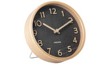 Karlsson Pure Wood analogue clock 18cm black (British brand)