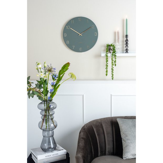 Karlsson Charm Wall Clock in Jungle Green 40cm - British product