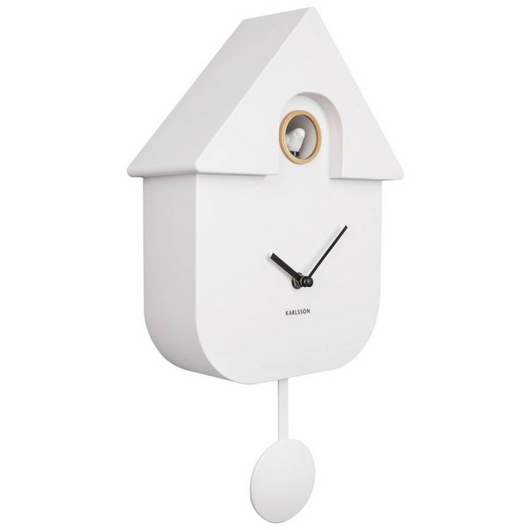 Karlsson modern cuckoo wall clock white 41cm - British product
