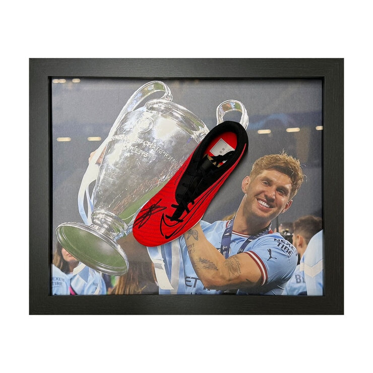 Allstarsignings John Stones signed framed Nike football boot (British brand)