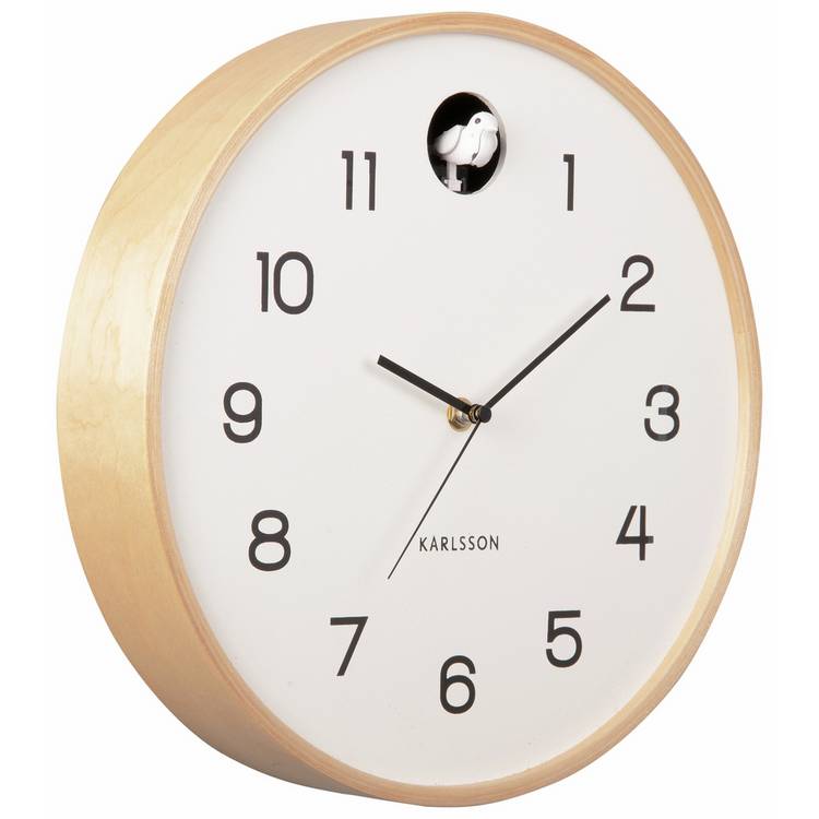 Karlsson cuckoo wall clock birch white 31.5cm - British product