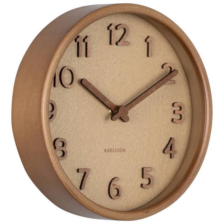 Karlsson analogue wall clock sand brown 22cm, imported from the UK
