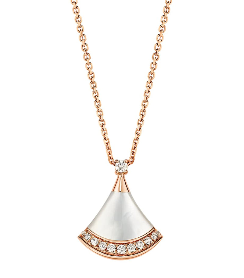 Bvlgari Divas' Dream rose gold diamond mother-of-pearl necklace, UK version