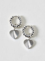 Next Oliver Bonas Silver Tone Louisa Waterproof Heart Drop Hoop Earrings- Buy online at McGrocer