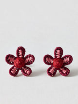 Next Oliver Bonas Jessie Woven Flower Pink Stud Earrings- Buy online at McGrocer