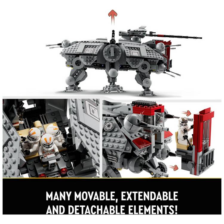 LEGO Star Wars AT-TE Walker building set with droid figures, UK version