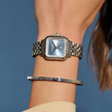 Olivia Burton blue dial stainless steel watch, UK version
