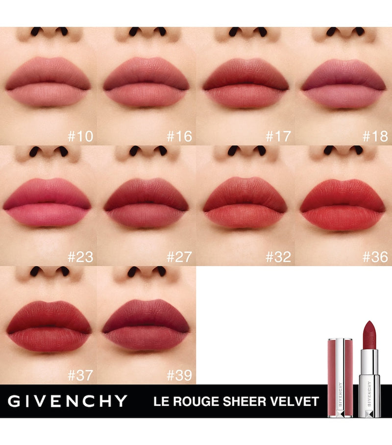 Givenchy Le Rouge Sheer Velvet Refillable Matte Lipstick, UK version