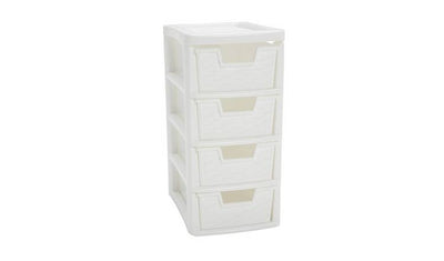 Argos Argos Home Rattan 4 Drawer Small Storage Tower - White- Buy online at McGrocer