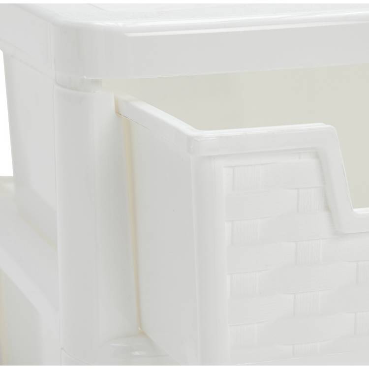 Argos Home rattan storage tower 4-drawer white, imported from the UK