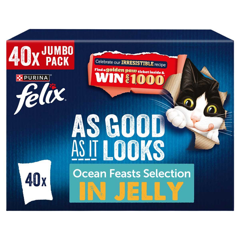 Felix Ocean Feast cat food 40x85g pouches (British brand)