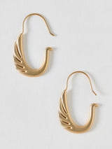 Next Oliver Bonas Gold Tone Miri Brushed Metal Swan Wire Hoop Earrings- Buy online at McGrocer