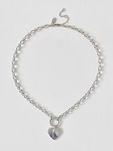 Next Oliver Bonas Silver Tone Louisa Heart Waterproof Chain Necklace- Buy online at McGrocer