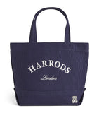 Harrods small cotton embroidered logo tote bag, UK version