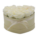 Merci Boutique cream roses soap bouquet heart, imported from the UK