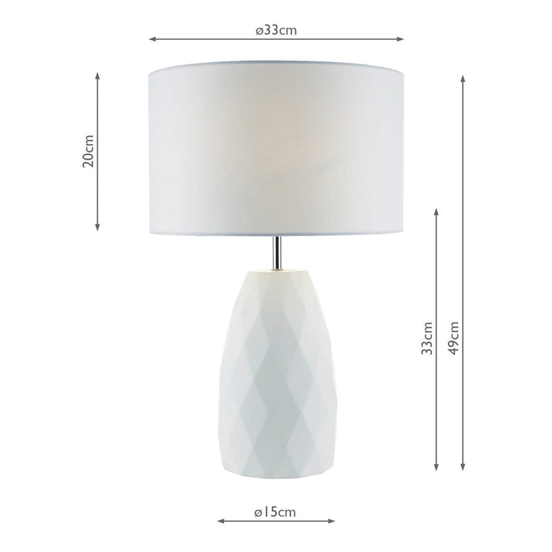 Geometric table lamp with white linen shade 1.5 kg - British product