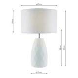 Geometric table lamp with white linen shade 1.5 kg - British product