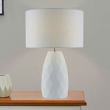 Geometric table lamp with white linen shade 1.5 kg - British product