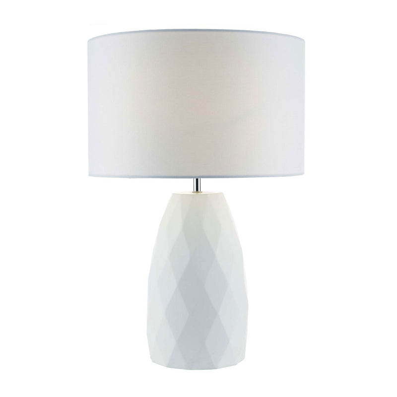 Geometric table lamp with white linen shade 1.5 kg - British product