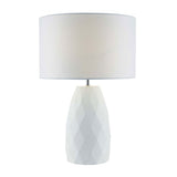 Geometric table lamp with white linen shade 1.5 kg - British product