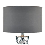 Bokara hammered effect ceramic table lamp grey satin shade - British product