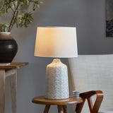 Costco UK Vondra Ceramic Table Lamp Grey and White with Ivory Linen Shade- Buy online at McGrocer