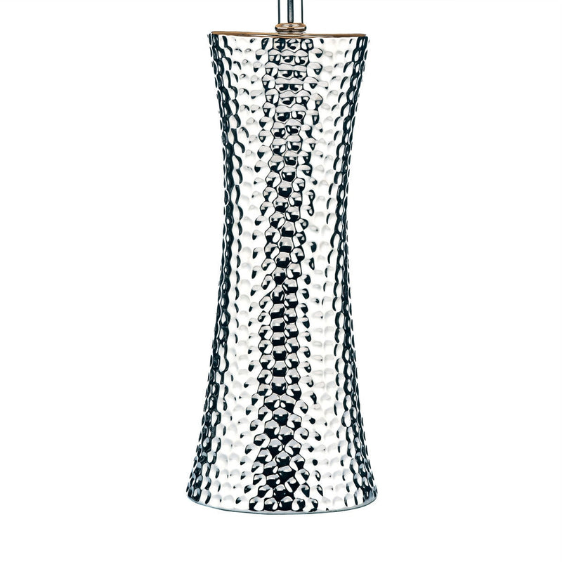 Bokara hammered effect ceramic table lamp grey satin shade - British product