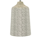 Vondra grey and white ceramic table lamp with ivory linen shade (British brand)