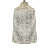 Vondra grey and white ceramic table lamp with ivory linen shade (British brand)