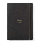 Aspinal Of London grained leather bound A5 notebook - British product