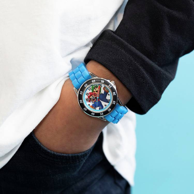Nintendo Mario time teacher watch with silicone strap, imported from the UK