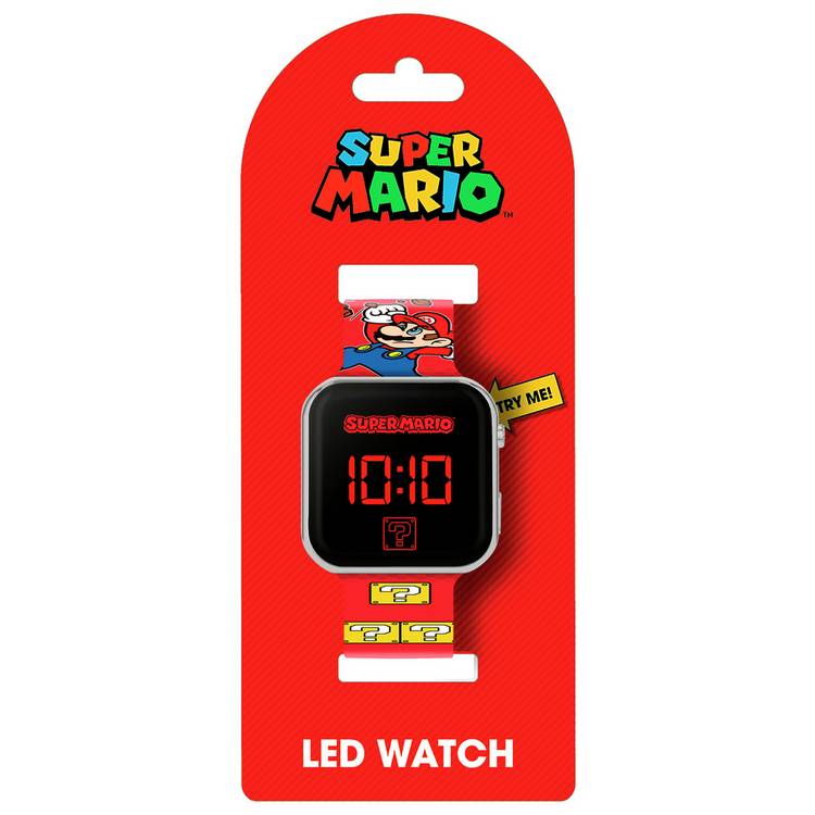 Nintendo Super Mario LED watch red one size, imported from the UK