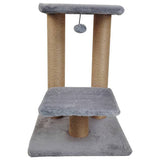 Two-tier cat scratching perch in grey with jute posts, UK version