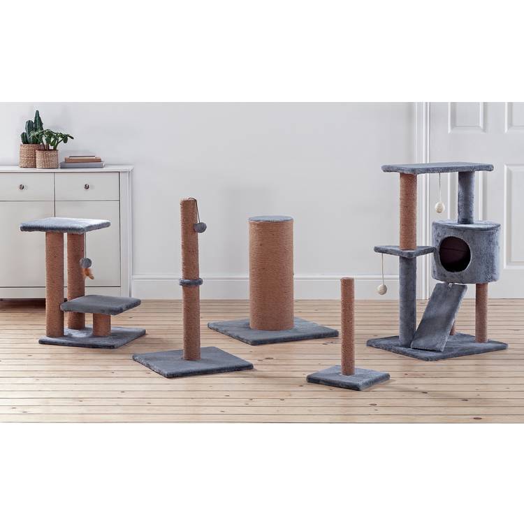 Basic Cat Scratching Post grey 44cm height jute surface, UK version