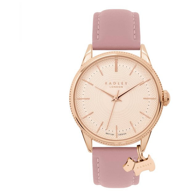 Radley ladies vintage pink leather strap watch 35mm (British brand)