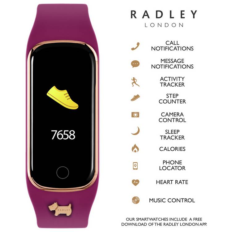 Radley Series 8 silicone red strap smartwatch, UK version