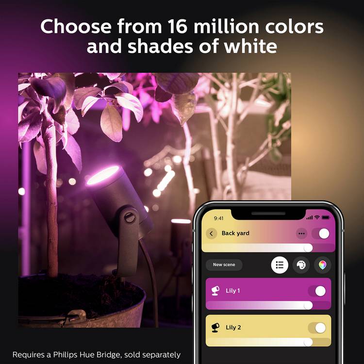 Philips Hue Lily smart outdoor spikes 3-pack, UK version