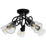Argos Home Curico black flush ceiling light with 5 glass shades - British product
