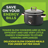 Tower Cavaletto black 3.5L slow cooker (British brand)
