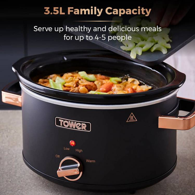 Tower Cavaletto black 3.5L slow cooker (British brand)