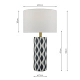 Weylin navy and white ceramic table lamp (British brand)